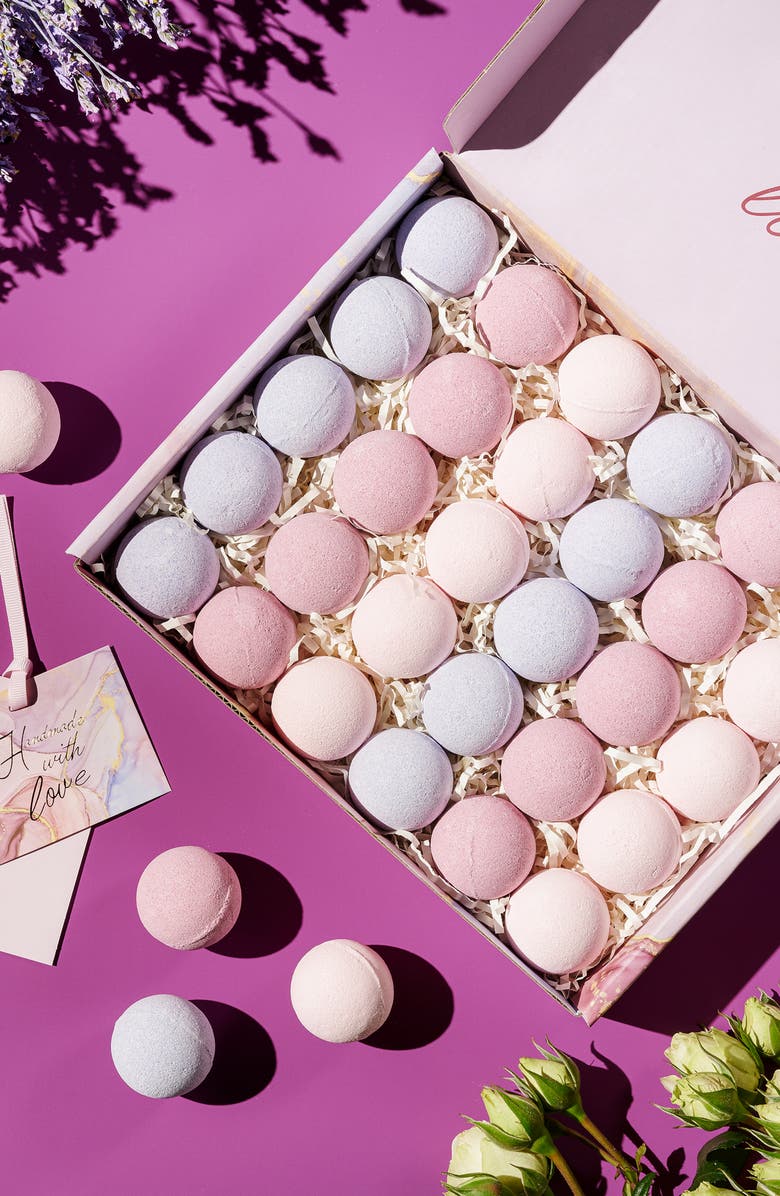 Lovery 30-Piece Handmade Bath Bombs Gift Set, Alternate, color, Cherry Blossom/Vanilla/Jasmine