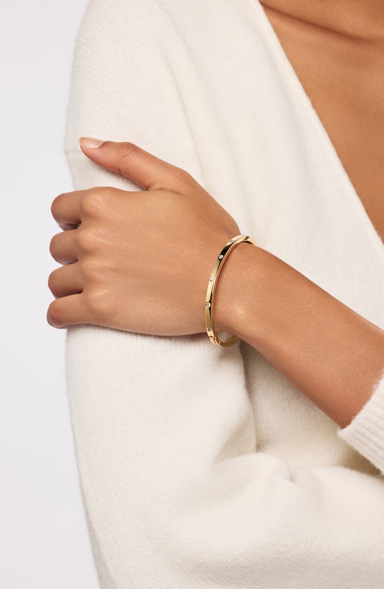 Ana Luisa Selena Cubic Zirconia Bangle Bracelet, Alternate, color, Gold / Clear