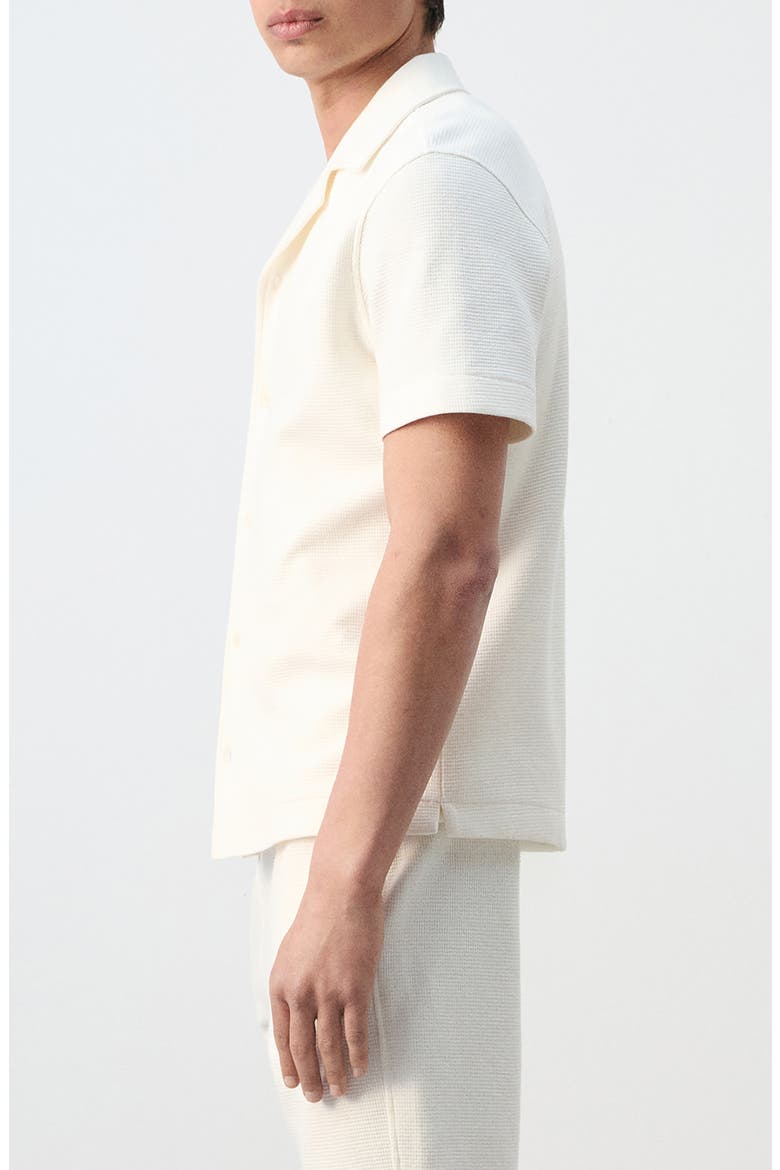 Regular Fit Cotton Waffle Camp Shirt, Alternate, color, ECRU