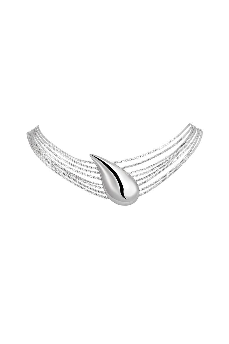 Droplet Necklace, Alternate, color, Silver