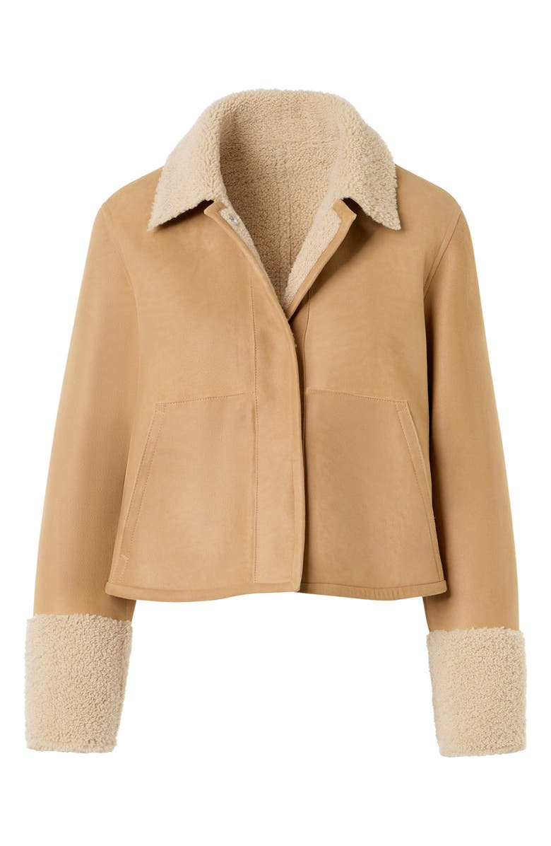 Akris Cady Reversible Genuine Shearling Jacket, Alternate, color, Beige