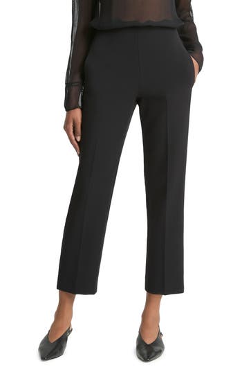 Vince Velvet-trim Pull-on Pants In Black In Black