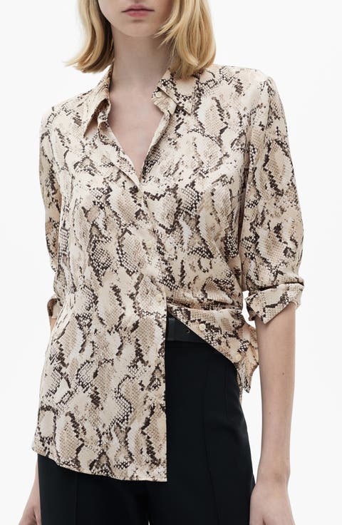 Lightweight Silk Satin Printed Blouse