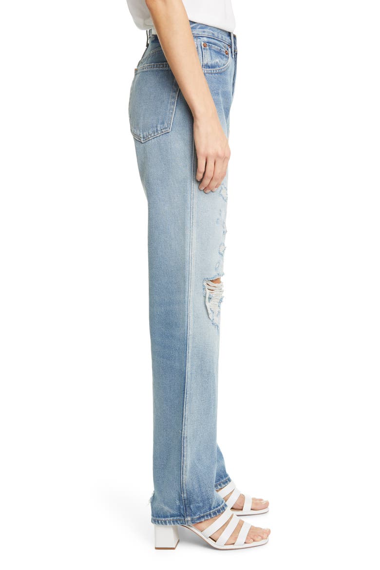 '90s Ripped High Waist Loose Straight Leg Jeans, Alternate, color, MEDIUM DESTROYED 12