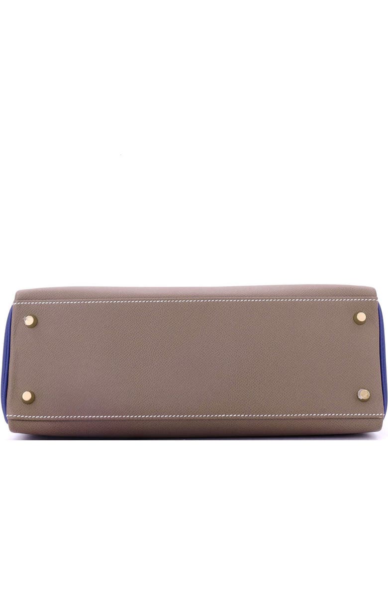 Pre-Owned Hermes Kelly Handbag Bicolor Epsom with Gold Hardware 32, Alternate, color, Etoupe/Bleu Electrique