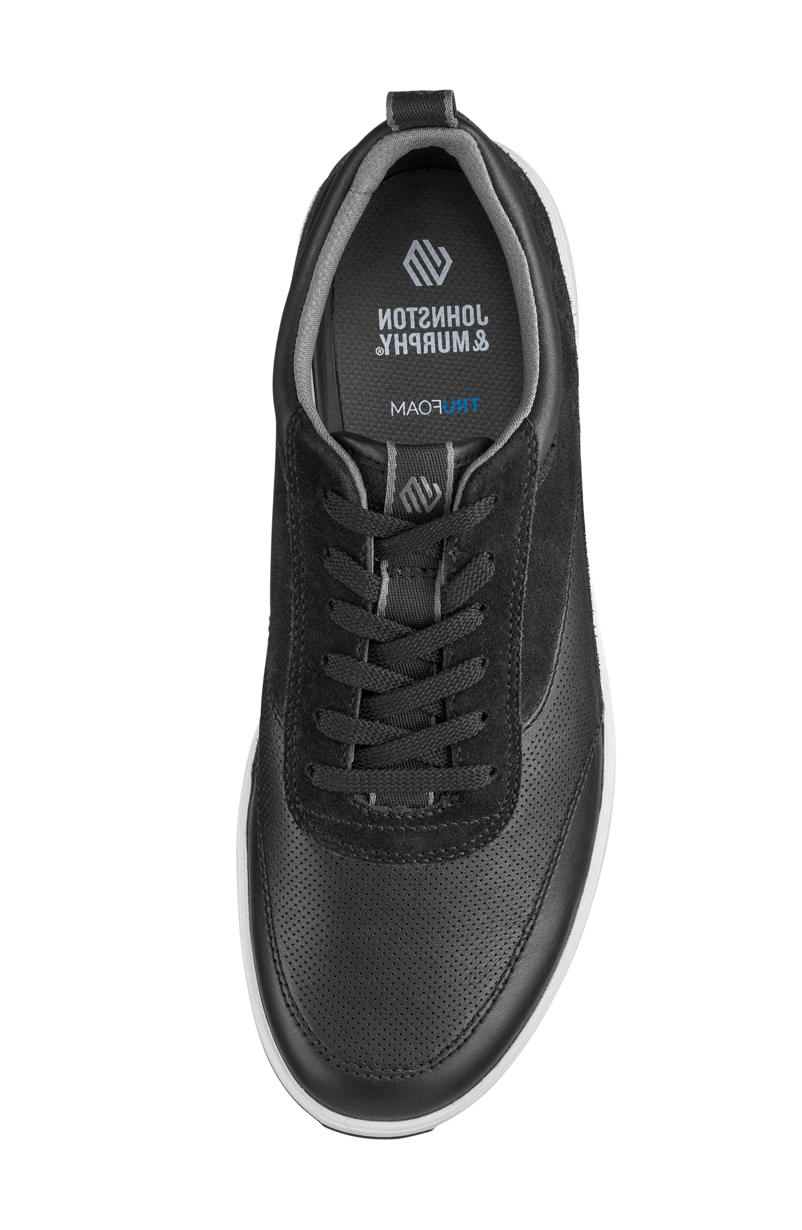 Johnston & Murphy Lucas Sneaker, Alternate, color, Black Full Grain/ Suede