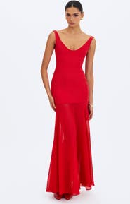Miss Circle Verona Scoop Neck Flared Maxi Dress