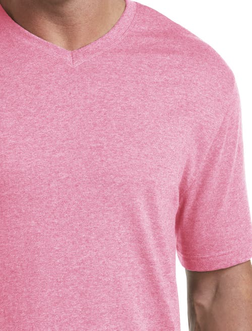Harbor Bay By Dxl Big & Tall Moisture-wicking Jersey V-neck T-shirt In Chateaurose Hthr