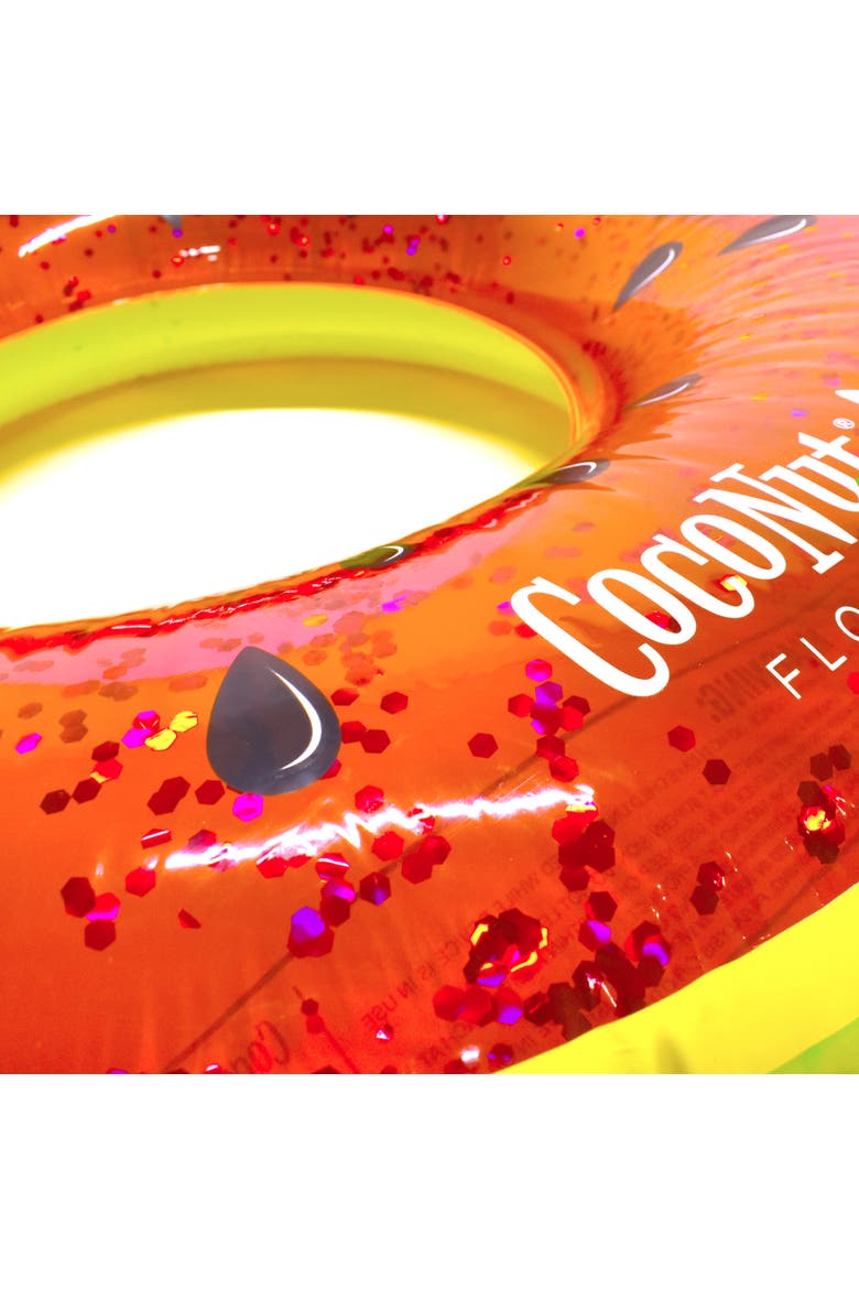 Juicy Watermelon Glitter 42" Pool Float Ring, Inflatable, Antileak, Durable, Alternate, color, Pink