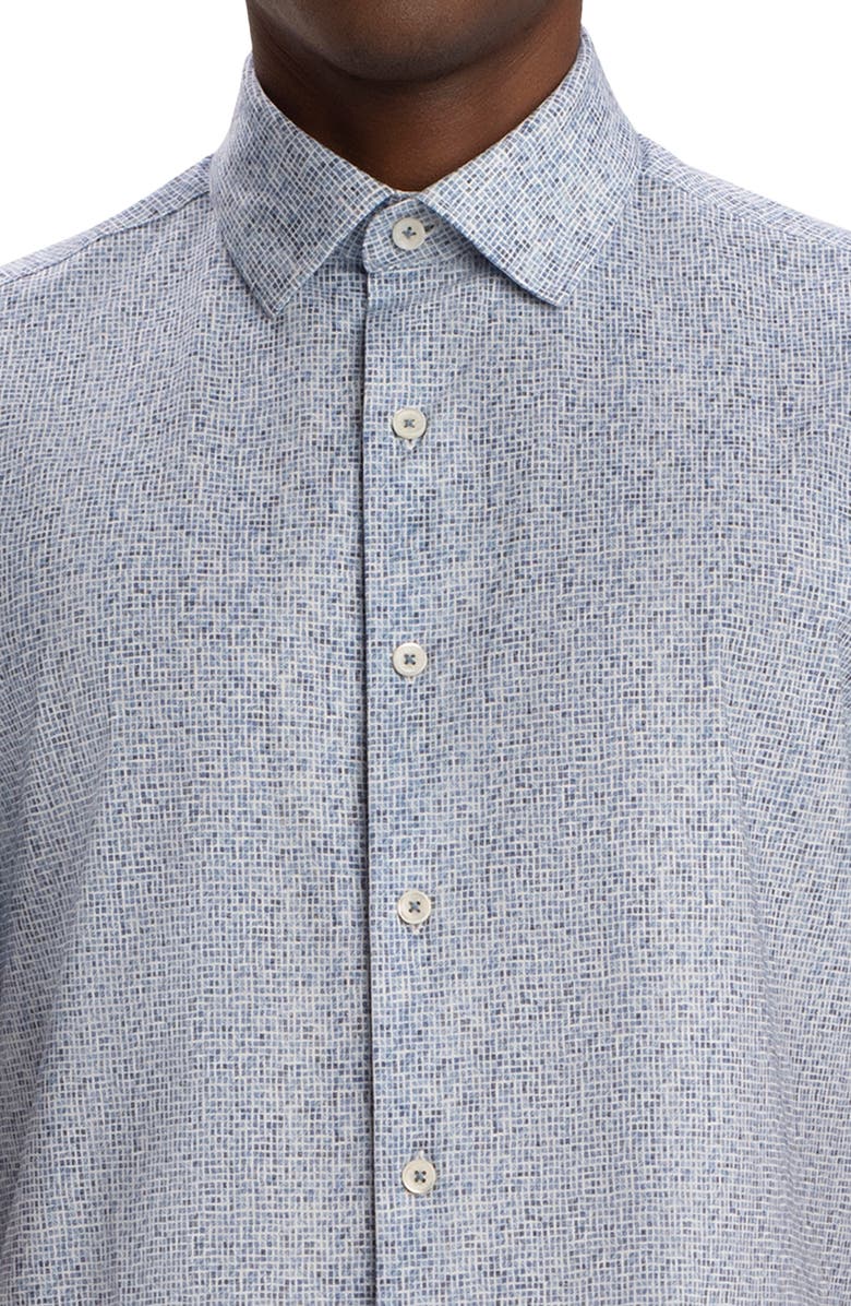 Bugatchi OoohCotton<sup>®</sup> Geo Print Short Sleeve Button-Up Shirt, Alternate, color,