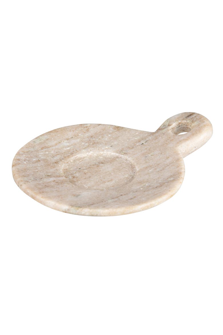 Hand-Carved Marble Dish with Handle, Main, color, Ivory