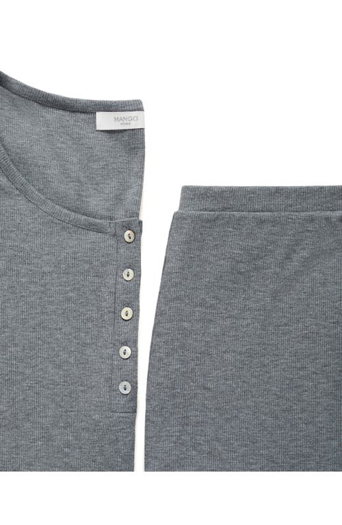 Mango Rib Pajama Pants In Gray
