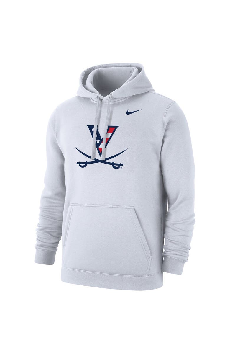 Nike Men's Nike Virginia Cavaliers Red, White & Hoo Club Fleece Pullover Hoodie, Alternate, color, White