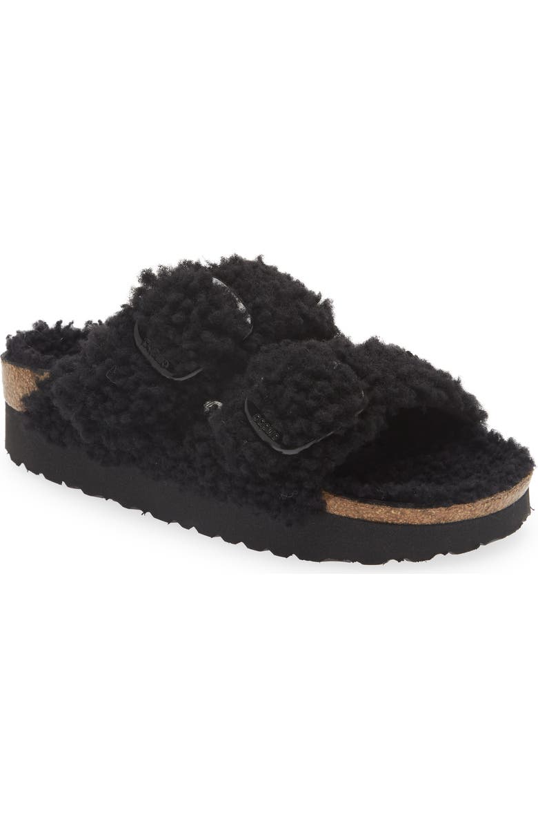 Birkenstock Papillio by Birkenstock Arizona Big Buckle Genuine Shearling Slide Sandal, Main, color,