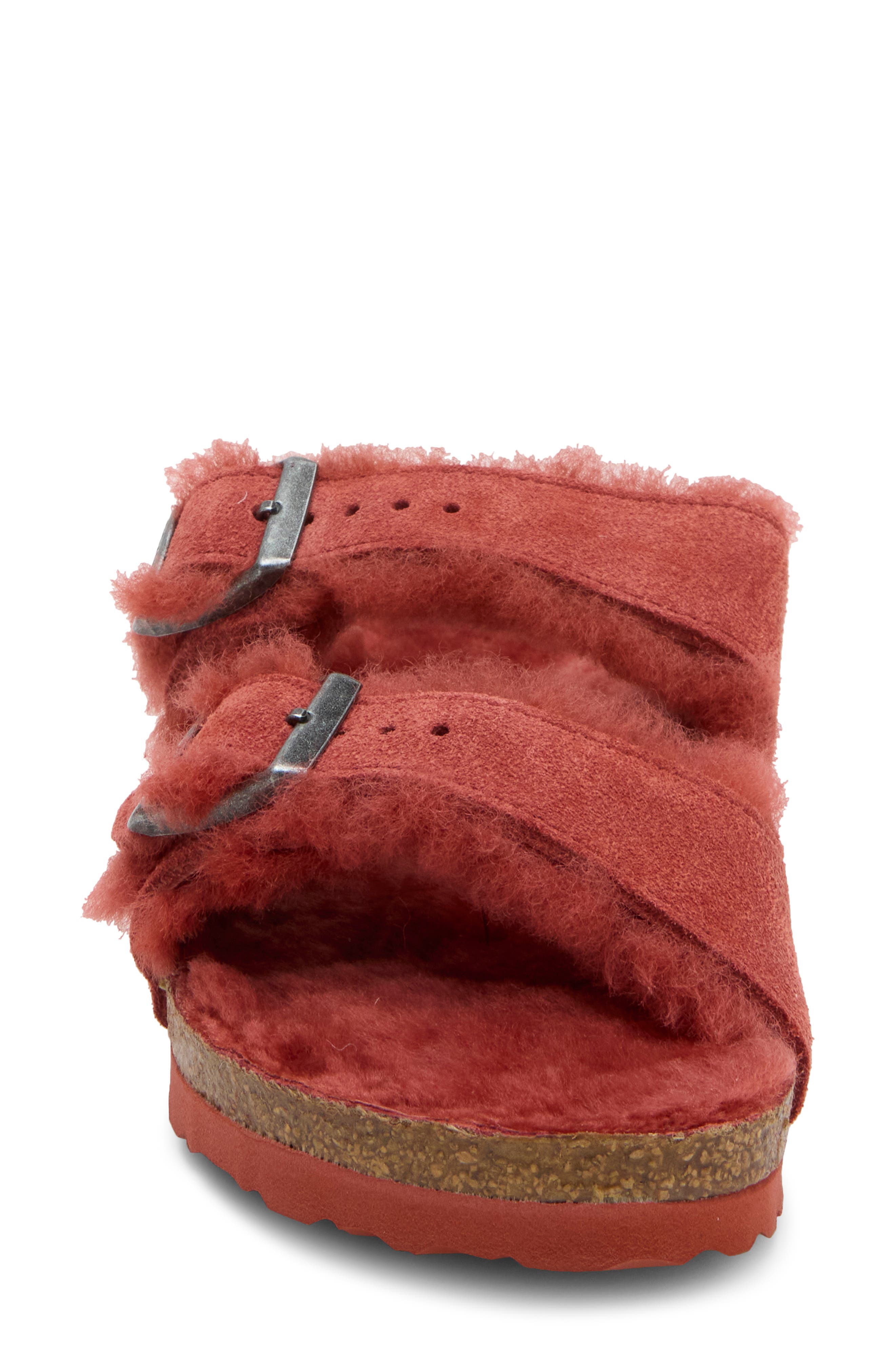 Arizona Genuine Shearling Slide Sandal, Alternate, color, RED