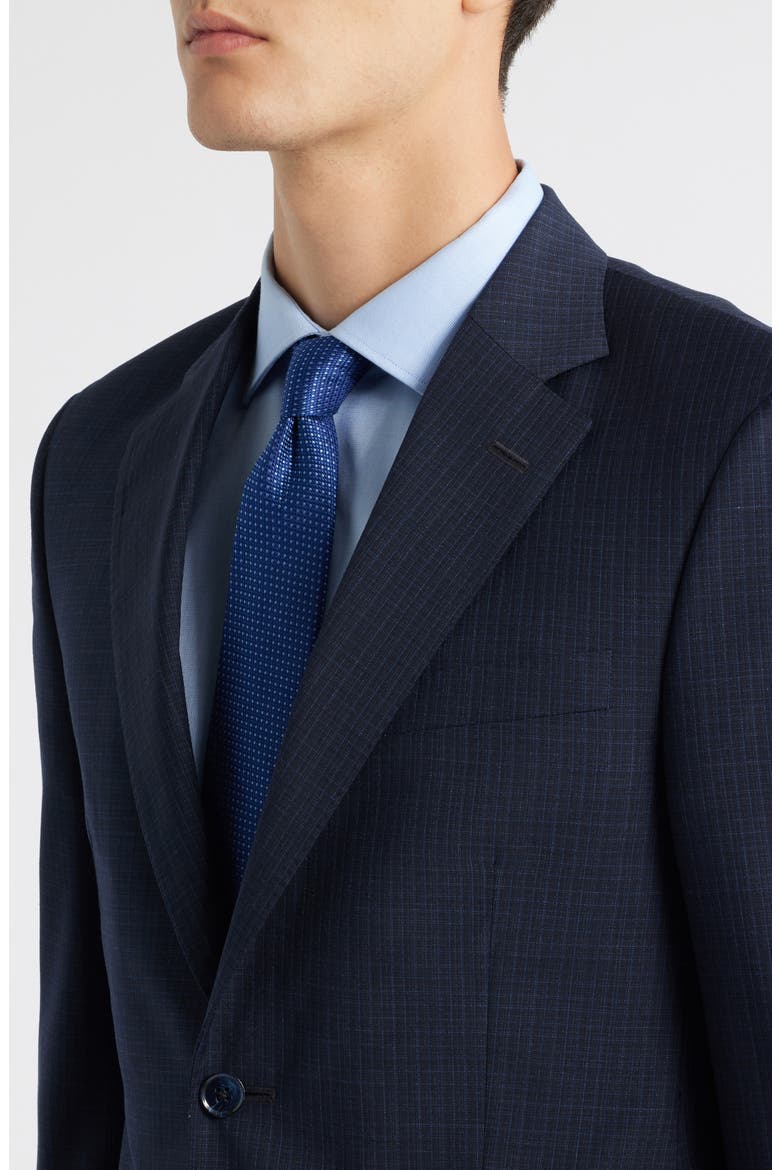 Flynn Classic Fit Plaid Wool Suit, Alternate, color, NAVY