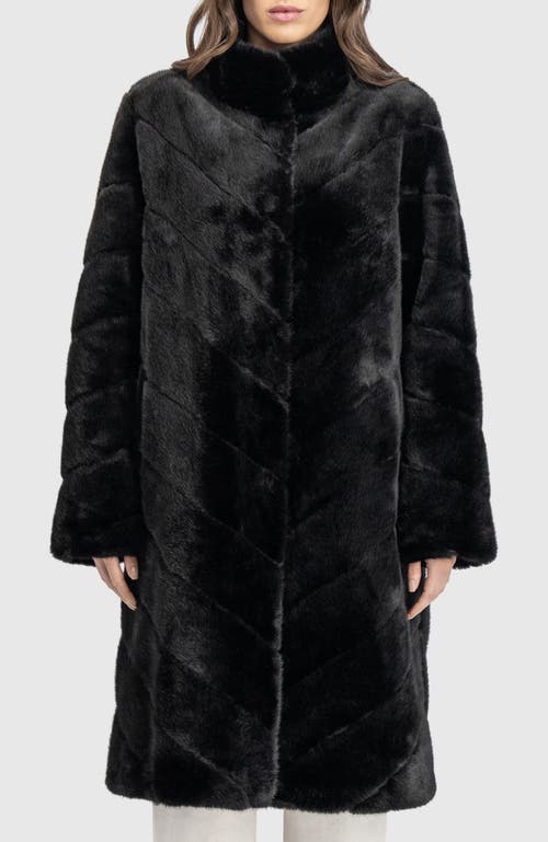 Lyla Grant Fur-free Mink (faux Fur) Short Coat In Black