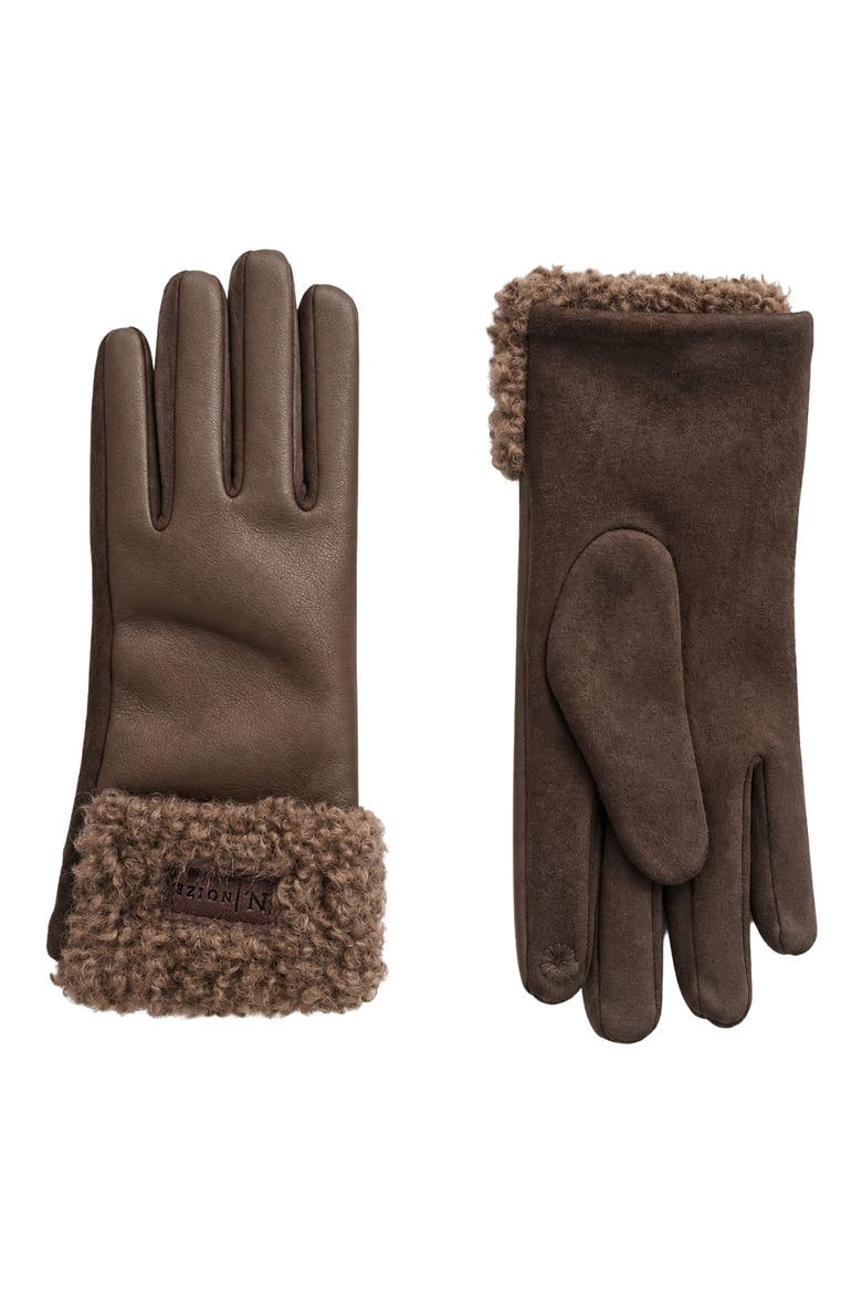 Tessa Faux Leather Tech Gloves, Main, color, CAMEL