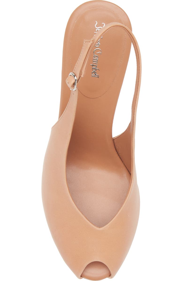 Jeffrey Campbell Snoah Slingback Peep Toe Pump, Alternate, color, Tan