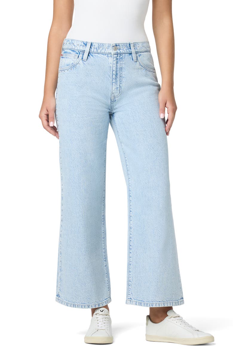 Hudson Jeans Rosalie Studded Ankle Wide Leg Jeans, Main, color, Britney