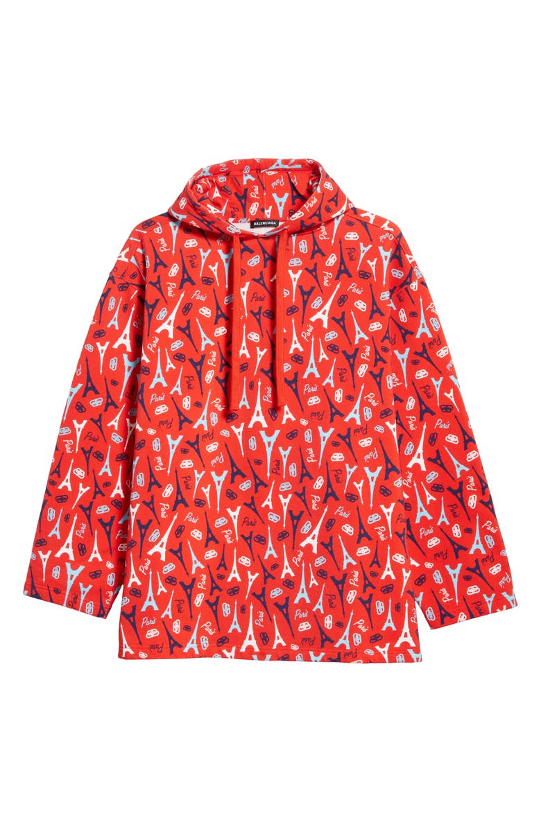 Balenciaga Eiffel Tower Print Hoodie, Alternate, color,