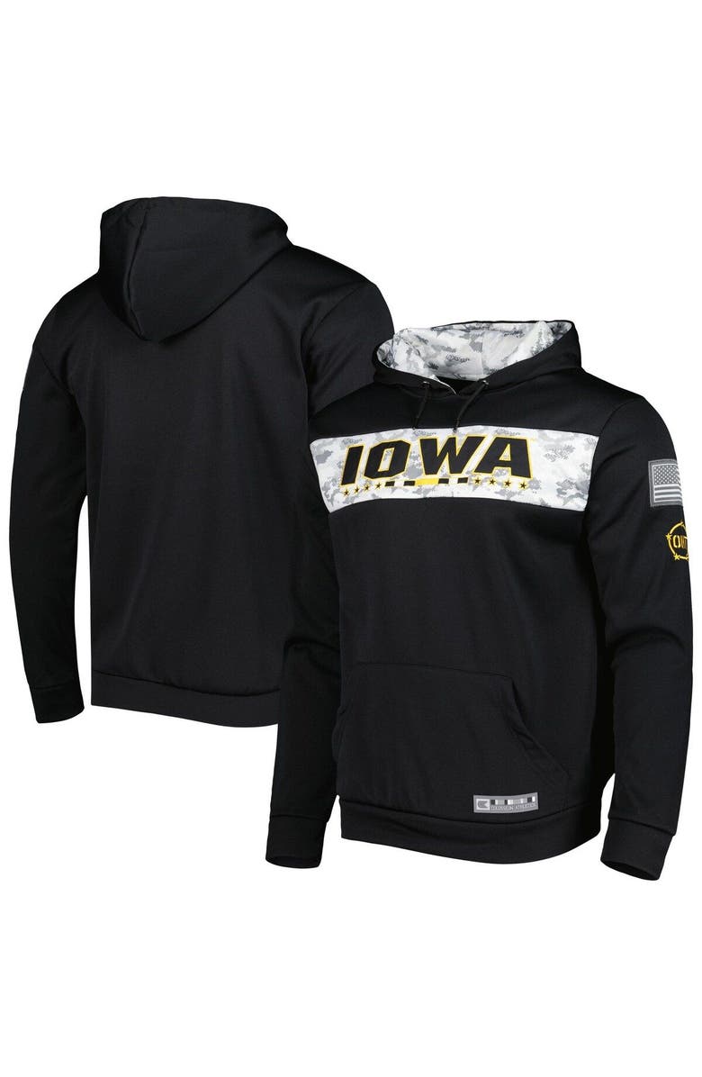 COLOSSEUM Men's Colosseum Black Iowa Hawkeyes OHT Military Appreciation Team Color Pullover Hoodie, Main, color, Black