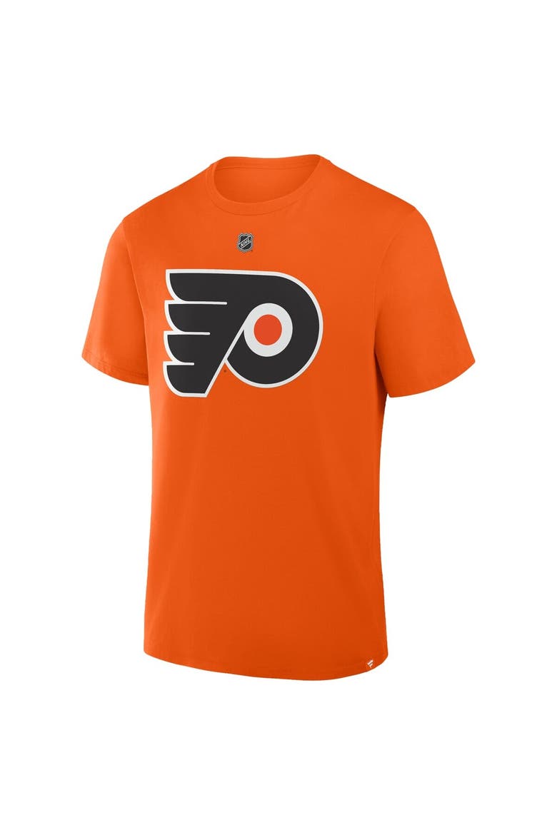 Men's Fanatics Trevor Zegras Orange Philadelphia Flyers Authentic Stack Name & Number T-Shirt, Alternate, color, Orange