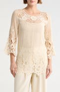 Forgotten Grace Open Knit Lace Top