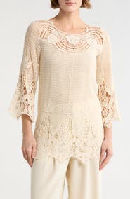 Forgotten Grace Open Knit Lace Top