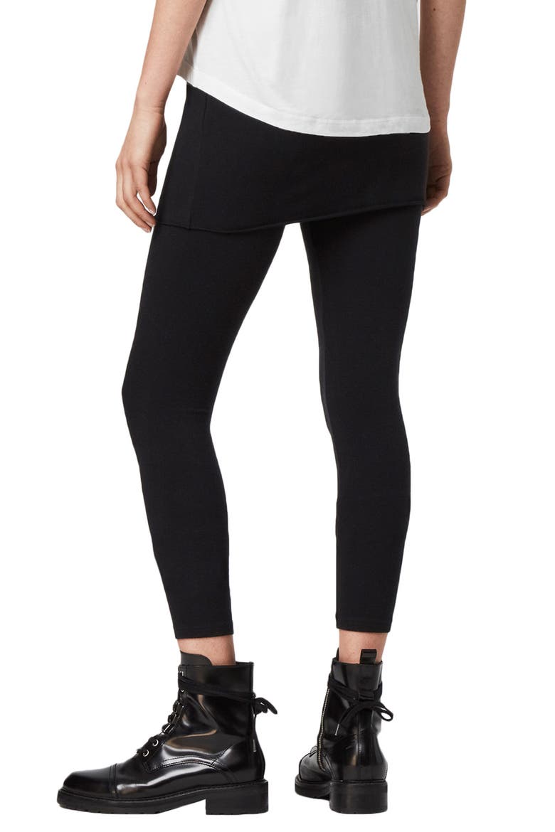 Raffi Skirted Leggings, Alternate, color, BLACK