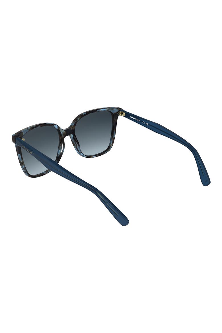 Le Pliage 55mm Gradient Modified Rectangular Sunglasses, Alternate, color, AZURE HAVANA