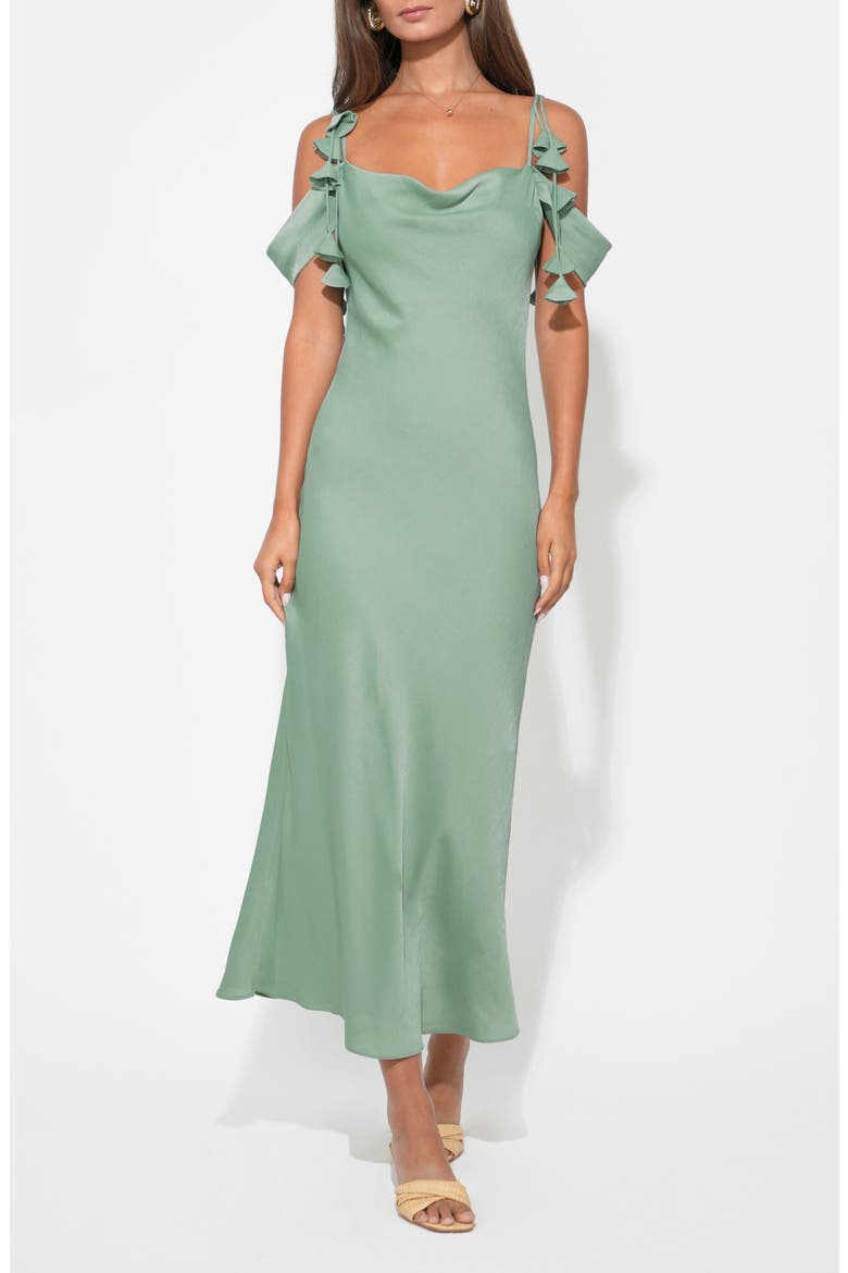 Alana Cold Shoulder Dress, Alternate, color, SEA JADE
