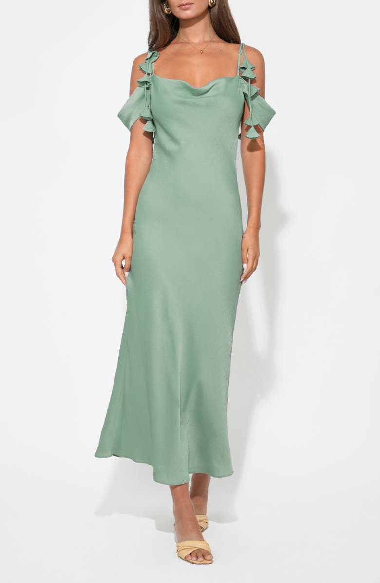 Adelyn Rae Alana Cold Shoulder Dress, Alternate, color, Sea Jade