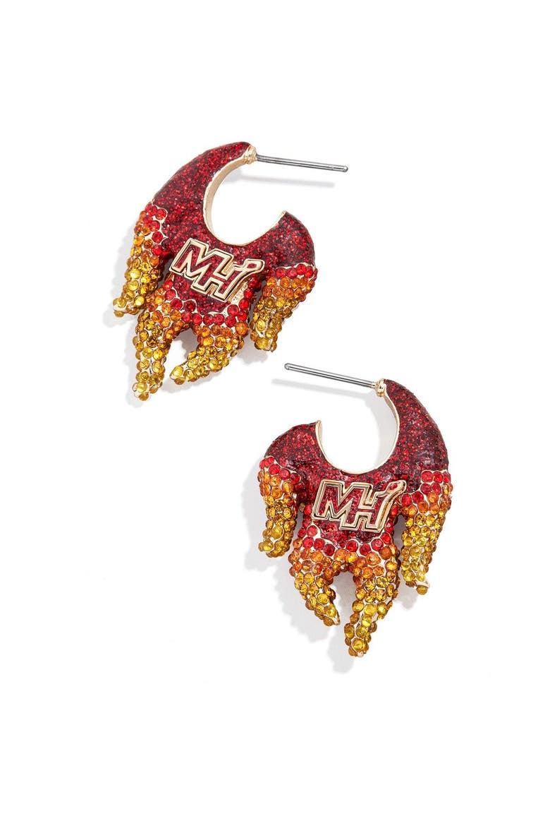 Miami Heat Statement Stud Earrings, Main, color, Red