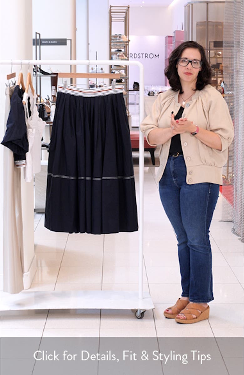 Evelina Topstitch Detail Cotton & Silk Skirt, sales video thumbnail