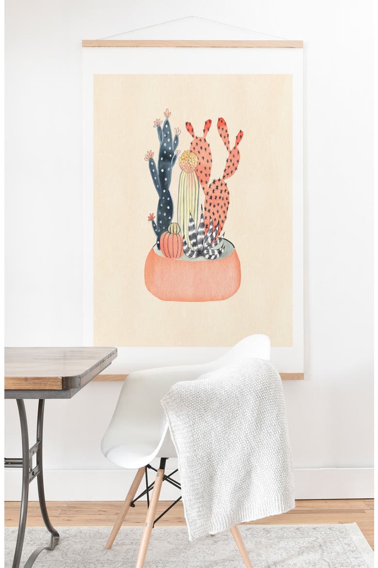 Cactus Print & Oak Hanger, Alternate, color, MULTI