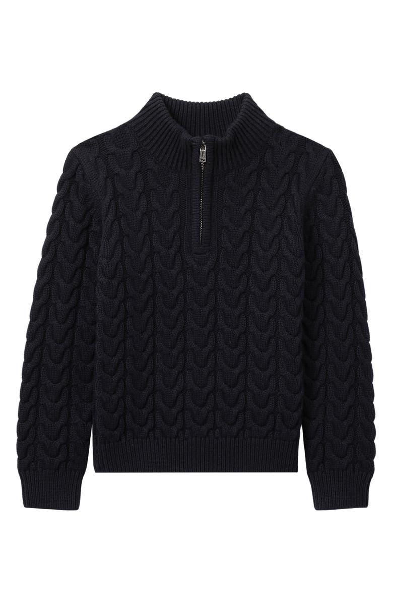 Reiss Kids' Tamworth Sr. Cable Half Zip Sweater, Main, color, Navy