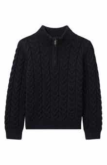 Reiss Kids' Tamworth Sr. Cable Half Zip Sweater