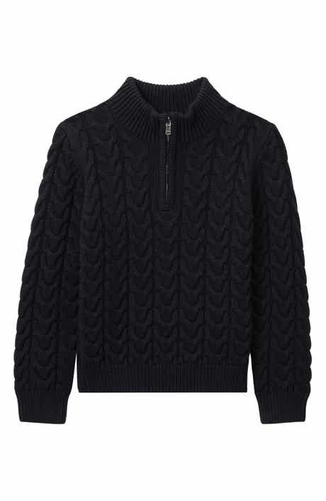 Reiss Kids' Tamworth Sr. Cable Half Zip Sweater