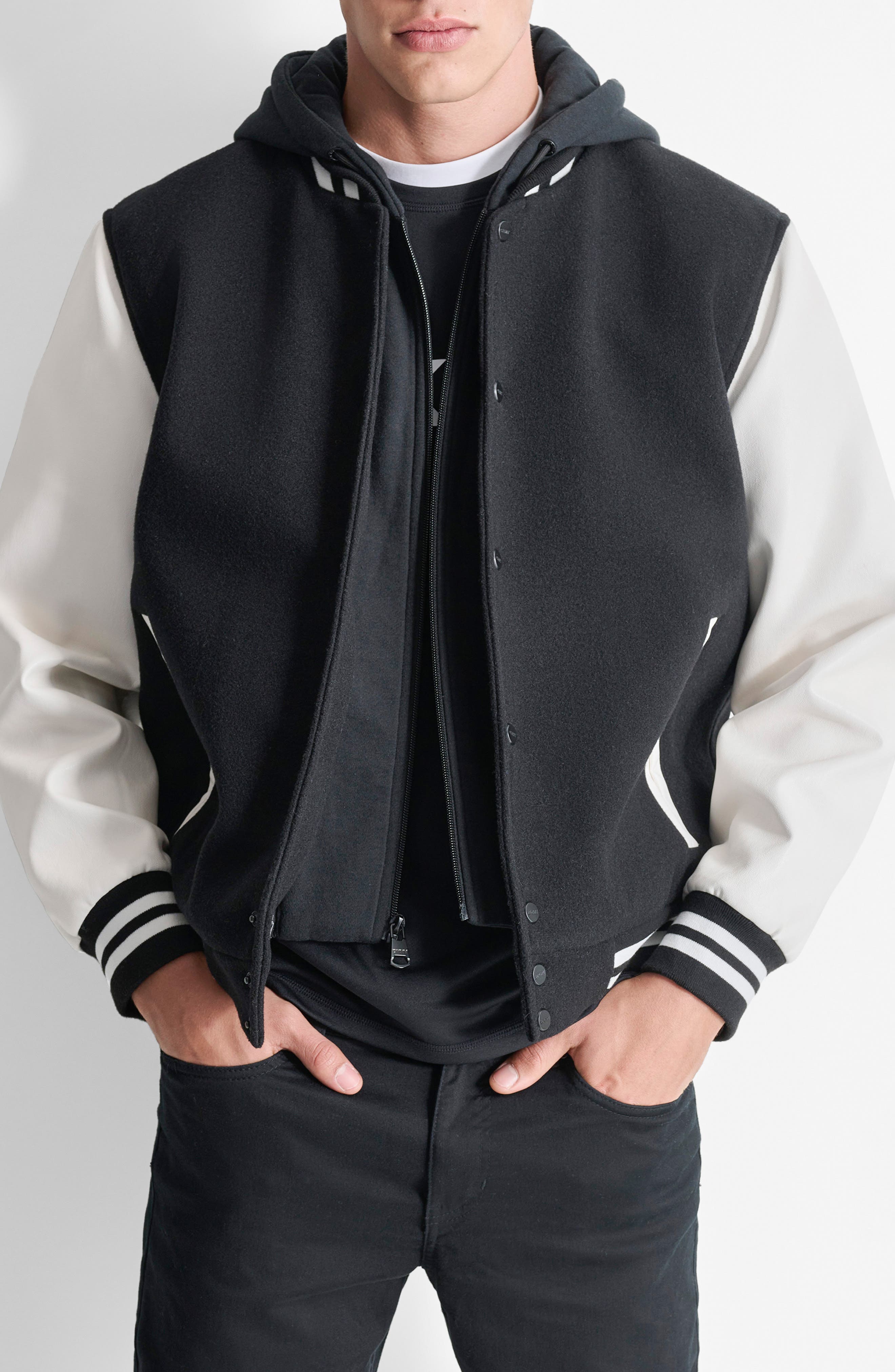 DKNY Water Resistant Varsity Jacket
