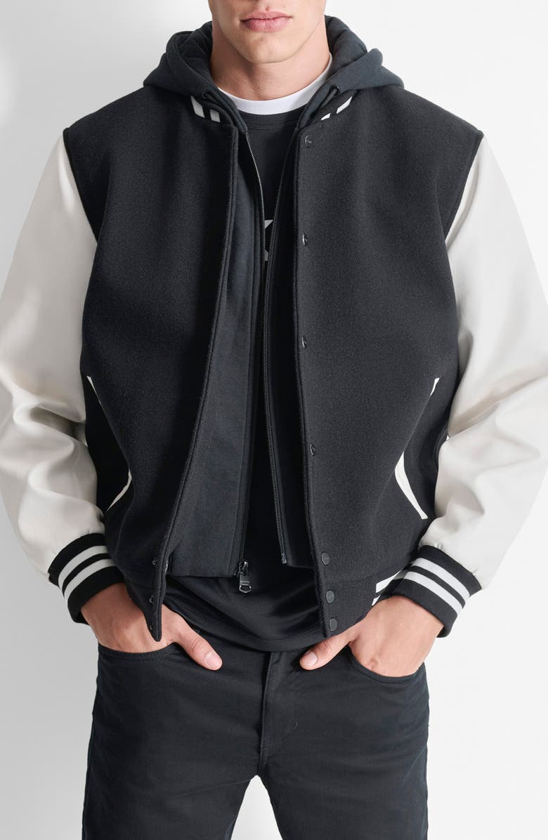 DKNY Water Resistant Varsity Jacket, Main, color,