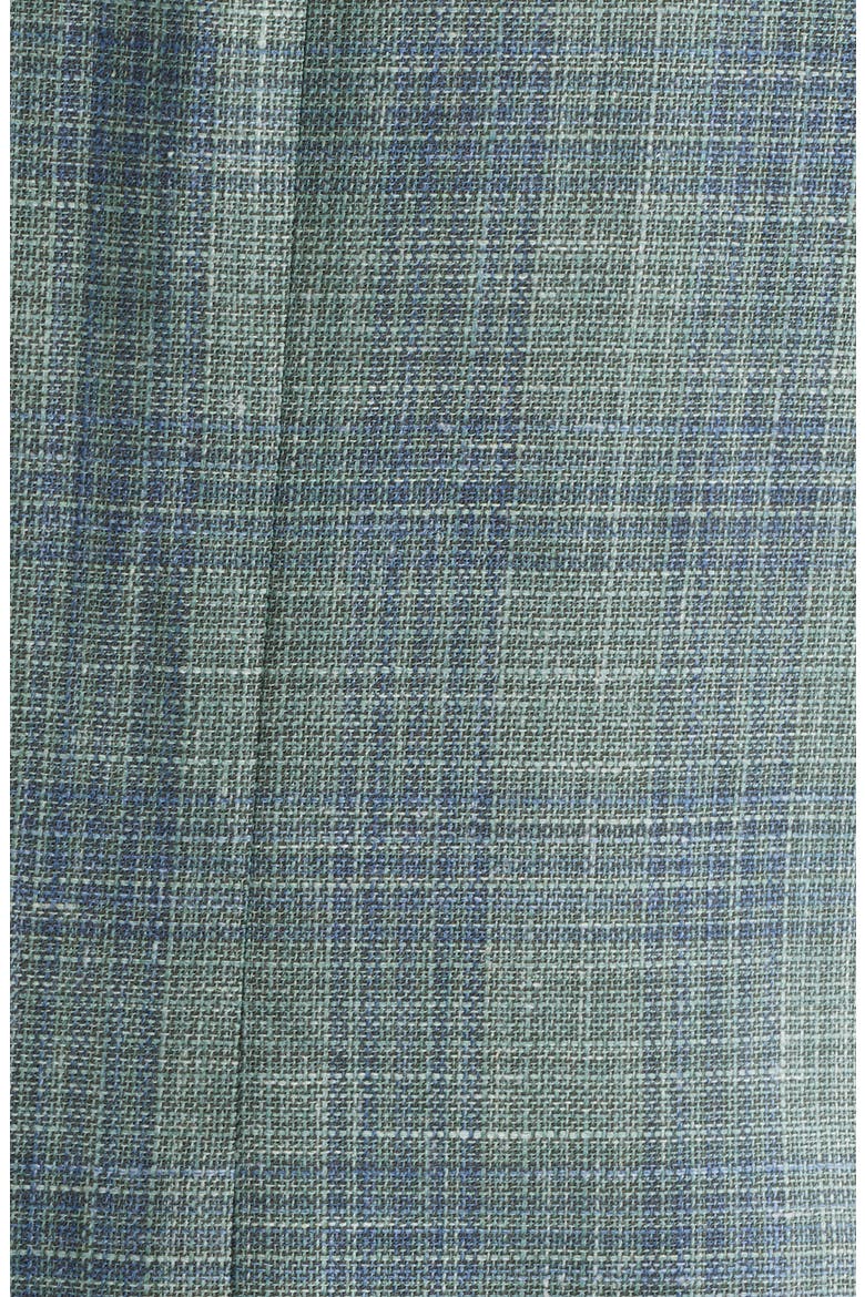 Midland Contemporary Fit Green Check Slub Wool & Silk Blend Sport Coat, Alternate, color, SAGE MULTI