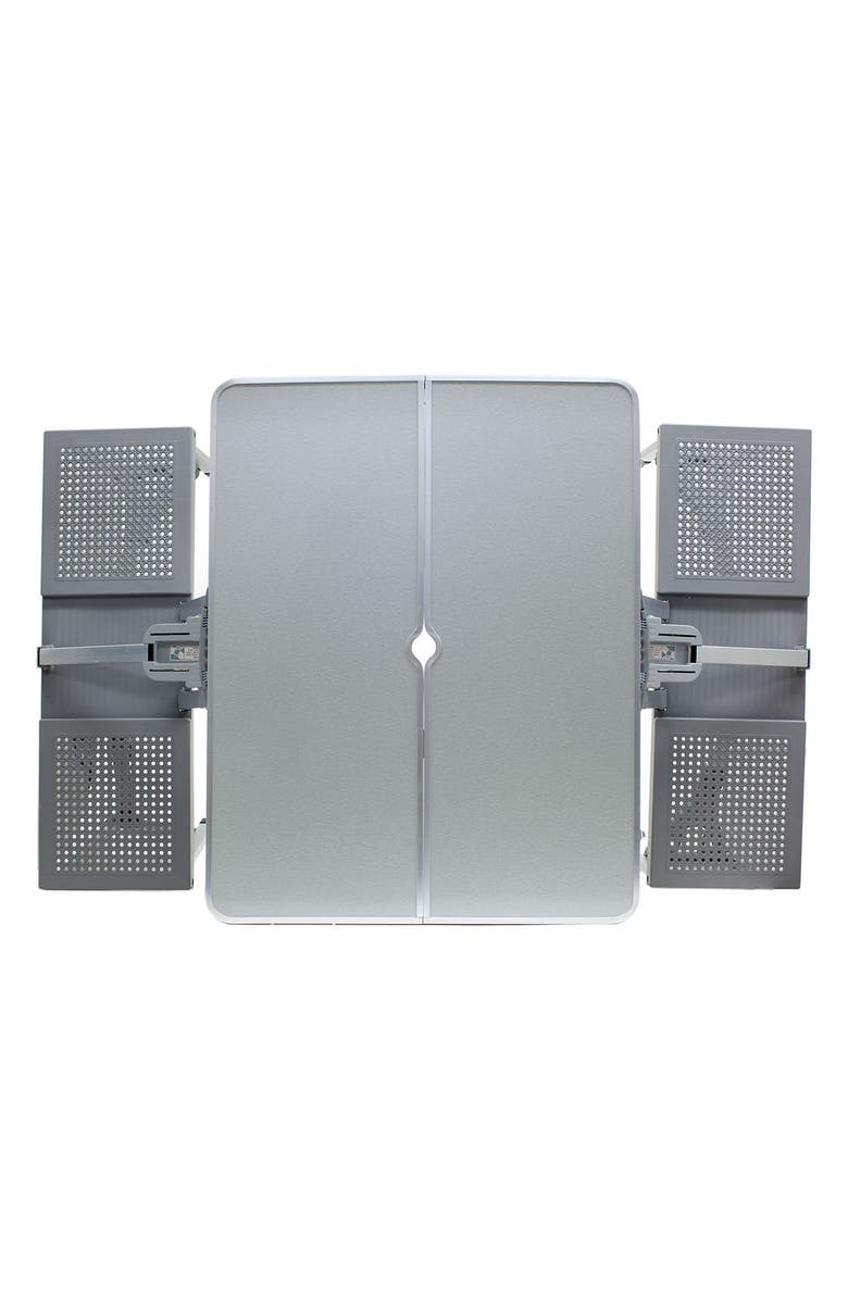 Oniva a Picnic Time Brand Picnic Time Aluminum Portable Picnic Table with Seats, Alternate, color, Gray