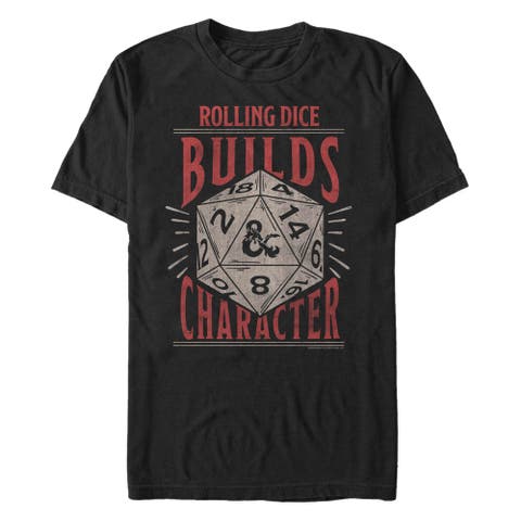 Men's Dungeons & Dragons Rolling Dice Builds Character T-Shirt