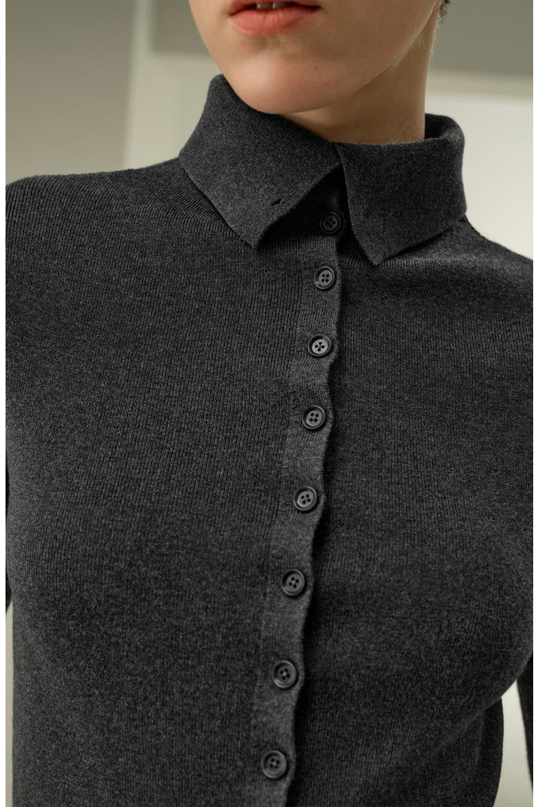 Women's Slim Fit Silk Cashmere Sweater, Alternate, color, Thunder