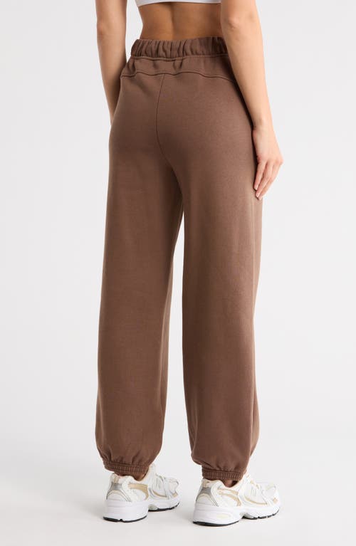 Z By Zella Feather Fleece Cinch Bottom Pants In Brown