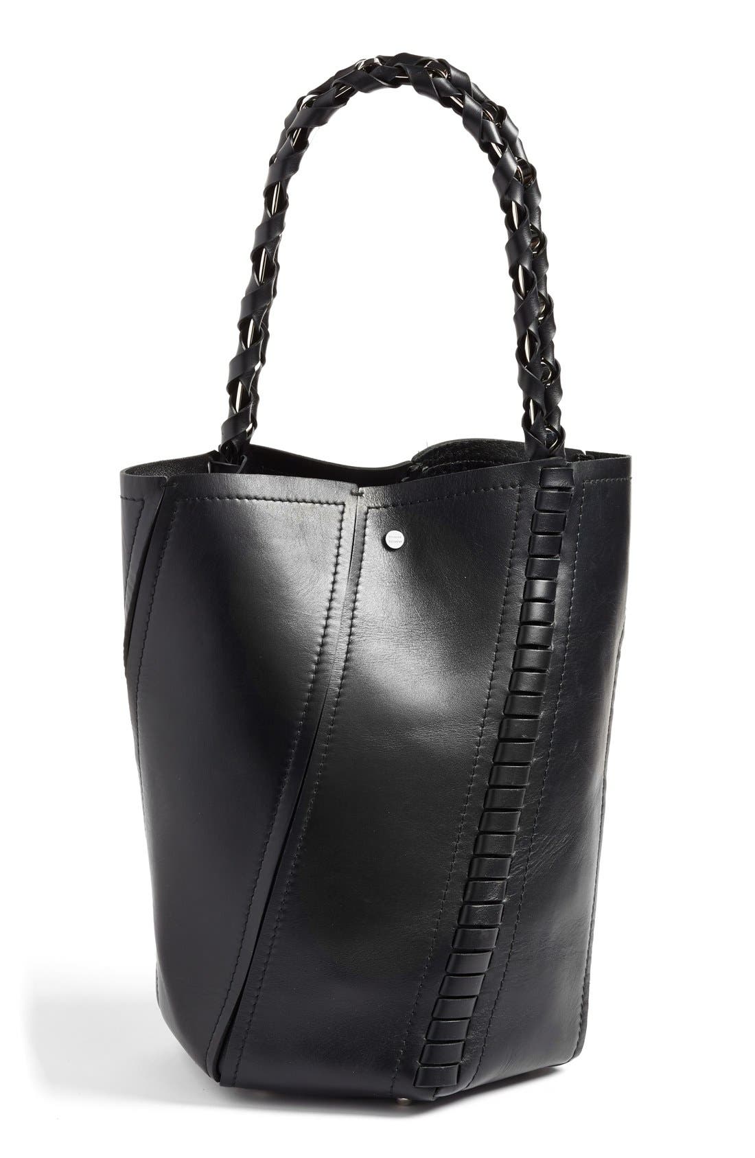 Proenza Schouler 'Medium Hex' Whipstitch Leather Bucket Bag, Alternate, color, 