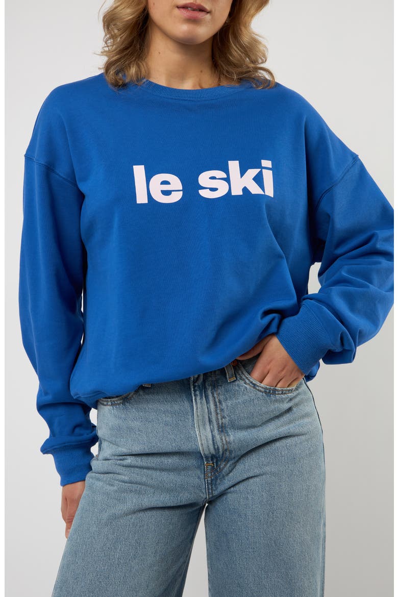 Le Ski Cotton Graphic Sweatshirt, Main, color, BLUE