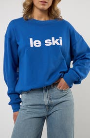 Viens Avec Moi Le Ski Cotton Graphic Sweatshirt