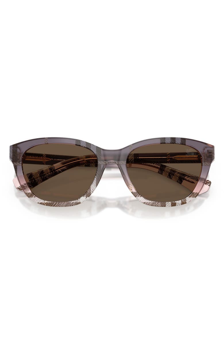 Burberry 54mm Rectangular Sunglasses, Alternate, color, Check Gradient Rose / Brown